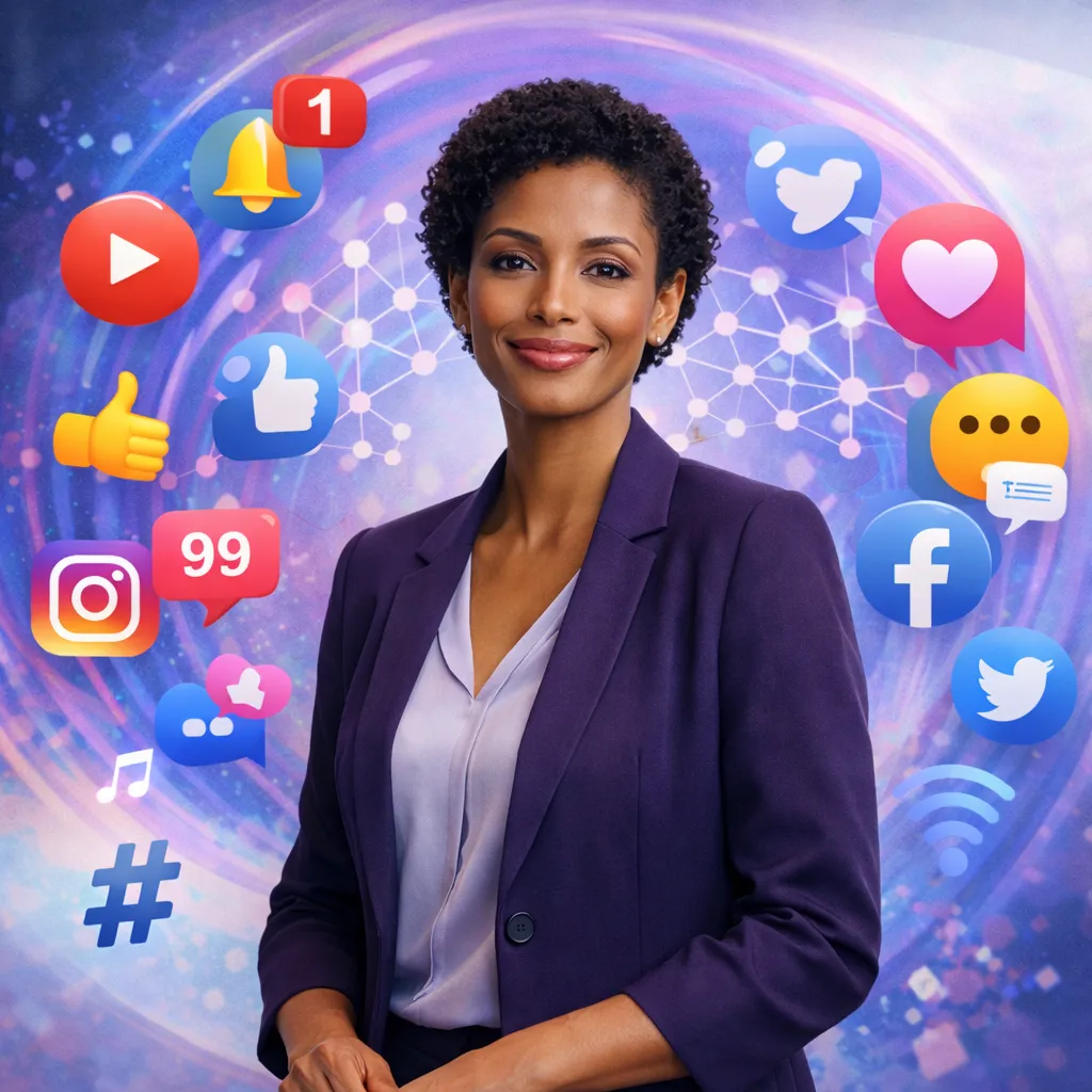 Mulher confiante no mundo digital